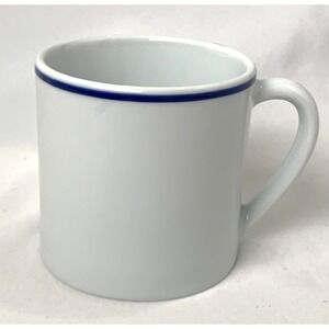 Apilco‎ France Porcelain Mug White Tradition Blue Band  12 ounce